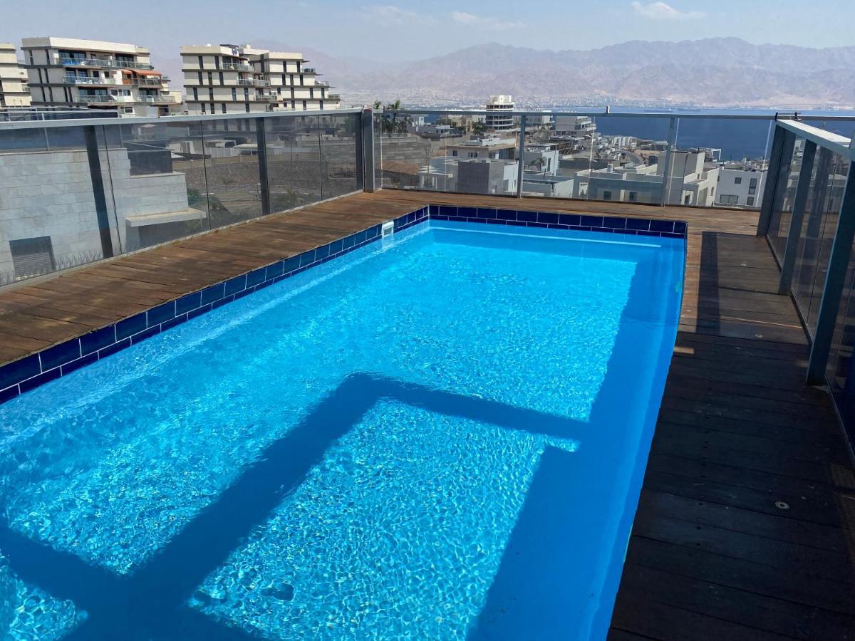 Ferienwohnung Stunning Penthouse With Sea Views And Private Heated Pool Eilat Exterior foto